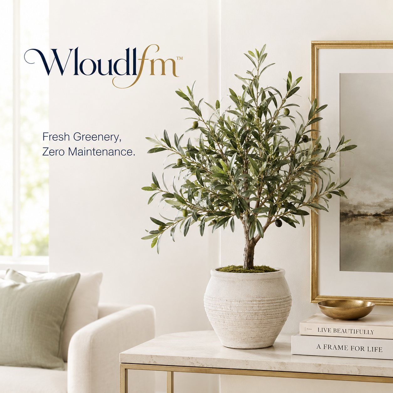 Wloudlfm™ Realistic Faux Olive Tree Table Decor