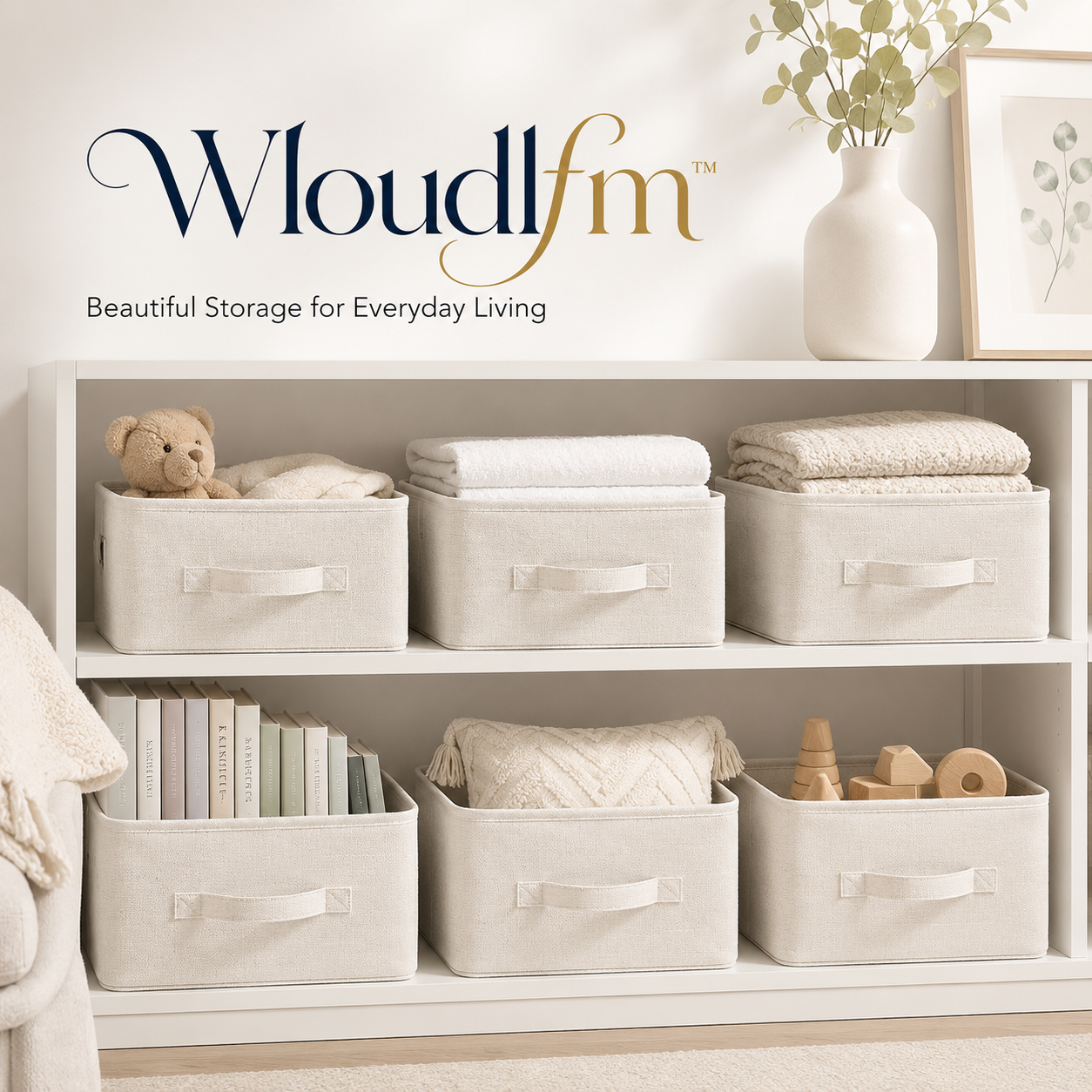 Wloudlfm™ Foldable Fabric Storage Basket Set